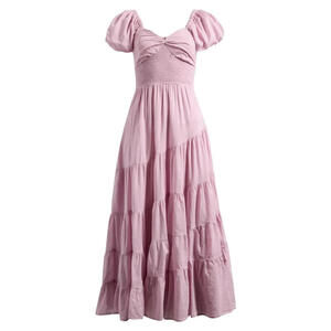 NEW, Free People sundrenched floral tiered maxi sundress Dawn pink SZ M #MD0183